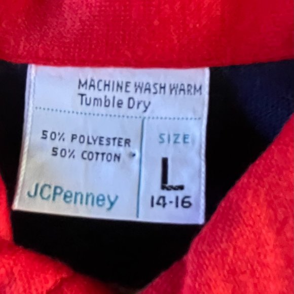 Vintage Single Stitch 1970's Blue JC Penney Polo Size Large (14-16) - Picture 3 of 4